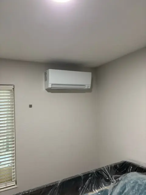 Mitsubishi heat pump outdoor unit installed in Fremont