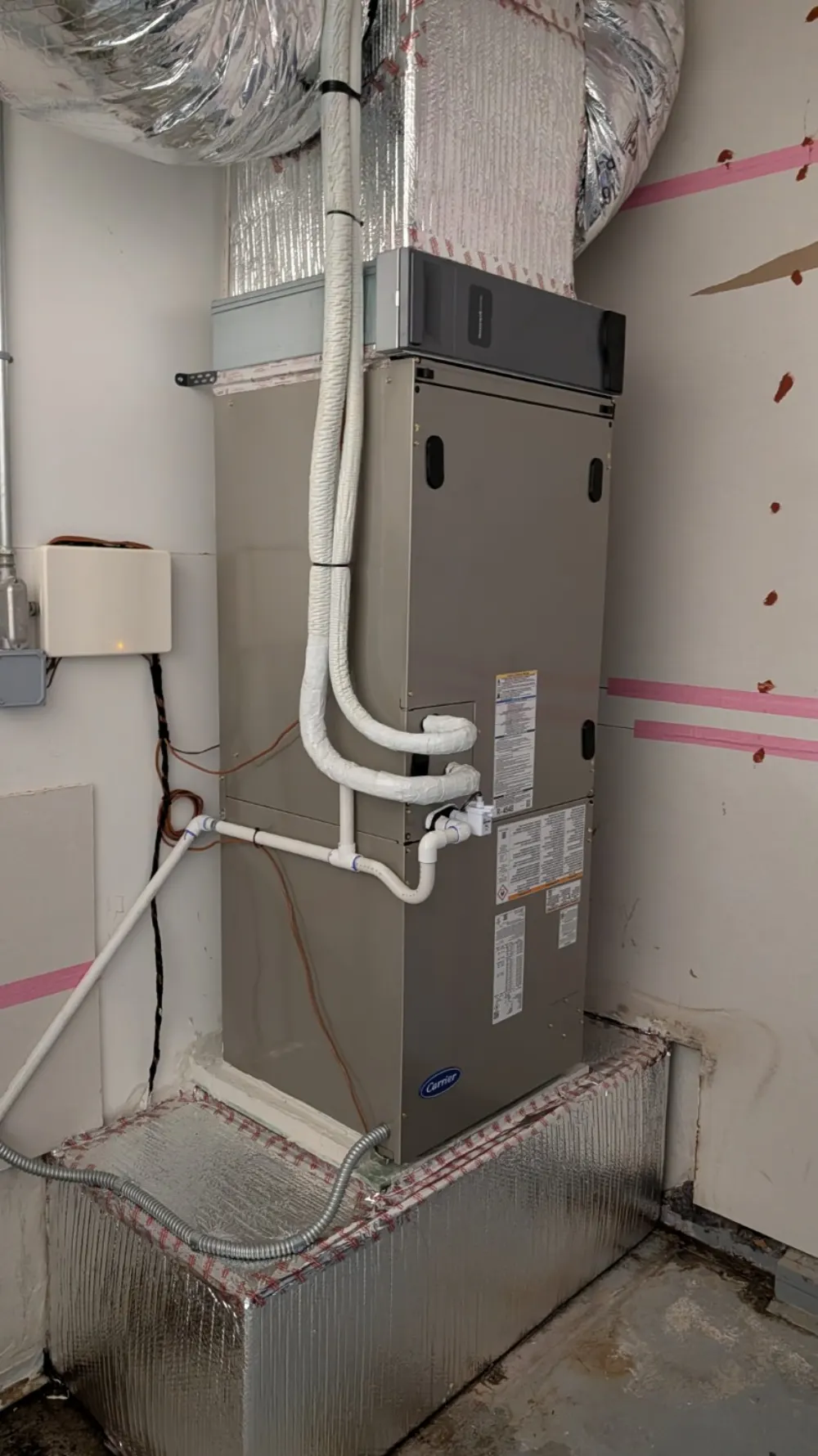 Carrier air handler installed in a Lafayette home