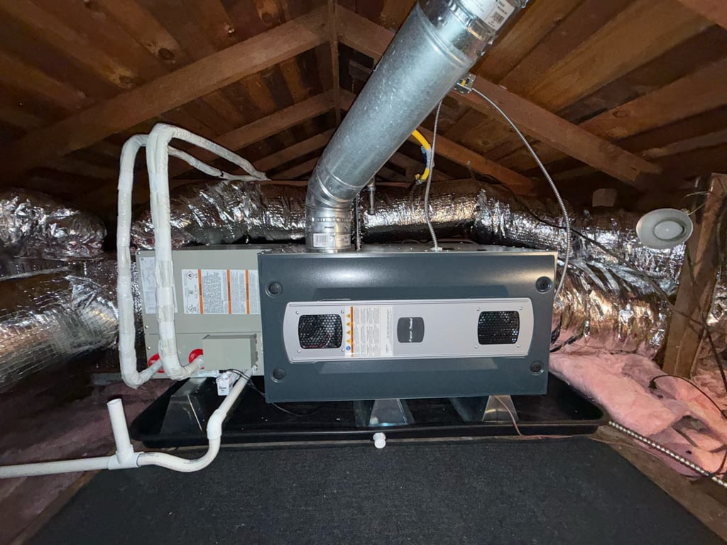 American Standard gas furnace installation by Galaxy Heating & Air at a Westside Danville home